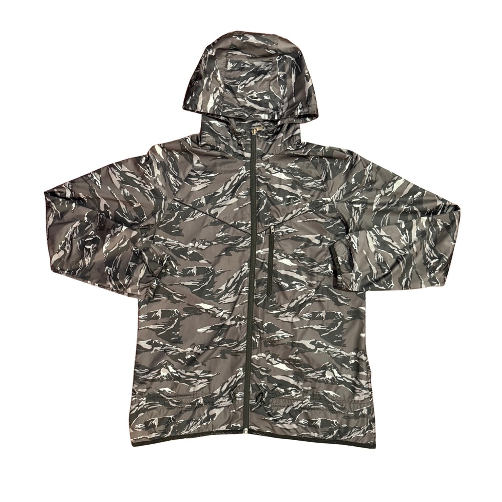 Nike Windrunner Jacket Tiger Camo Windbreaker Hooded Black Grey Men’s Large